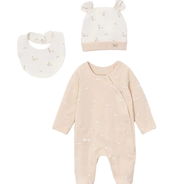 Mayoral Babygrow Set Mayoral Beige Duckling Babygrow with Hat & Bib