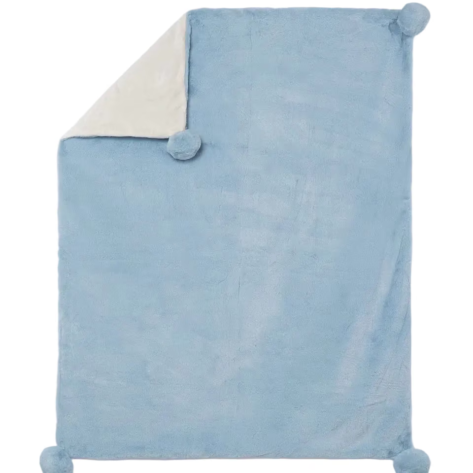 Mayoral Blanket Baby blanket with pom-poms- Blue