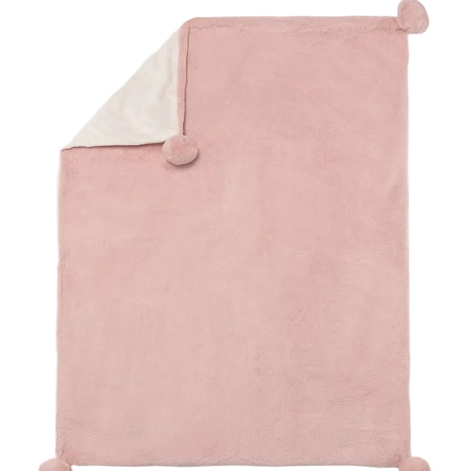 Mayoral Blanket Baby blanket with pom-poms- Pink
