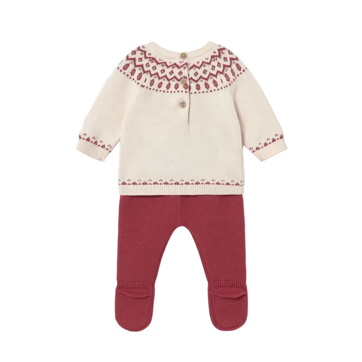 Mayoral Knitted Two Piece Mayoral Burgundy and Cream Knit Two Piece