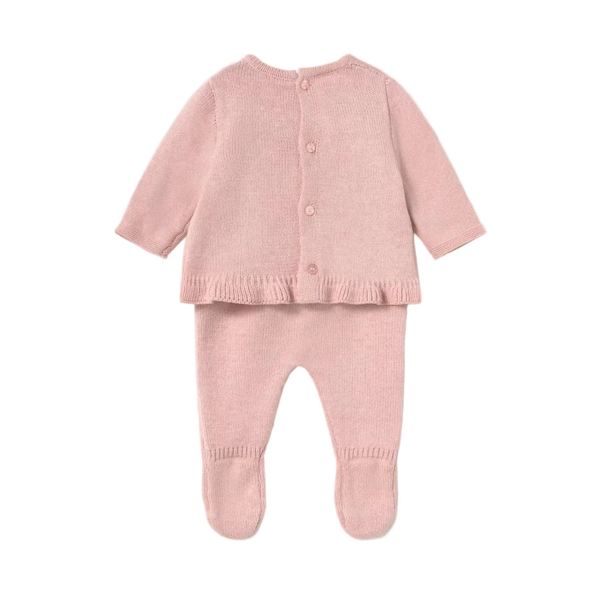 Mayoral Knitted Two Piece Mayoral Pink Embroidered Knit Two Piece
