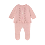Mayoral Knitted Two Piece Mayoral Pink Embroidered Knit Two Piece