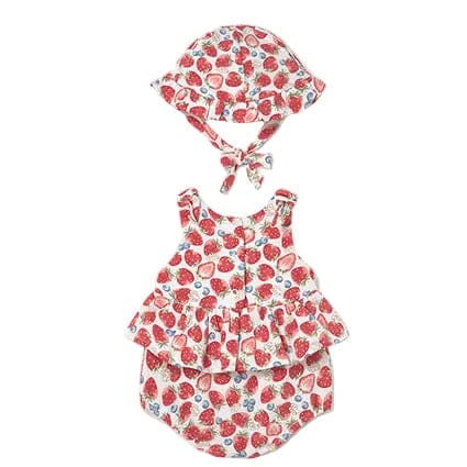 Mayoral Mayoral Strawberry Romper with Hat