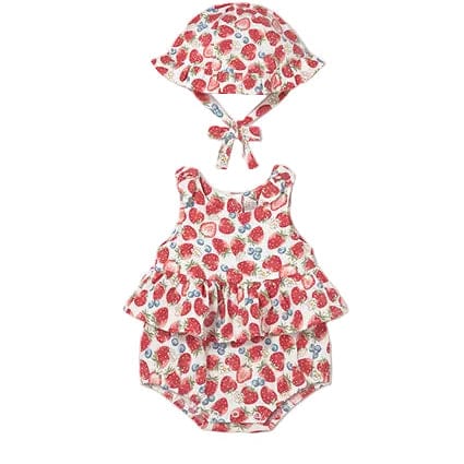 Mayoral Mayoral Strawberry Romper with Hat