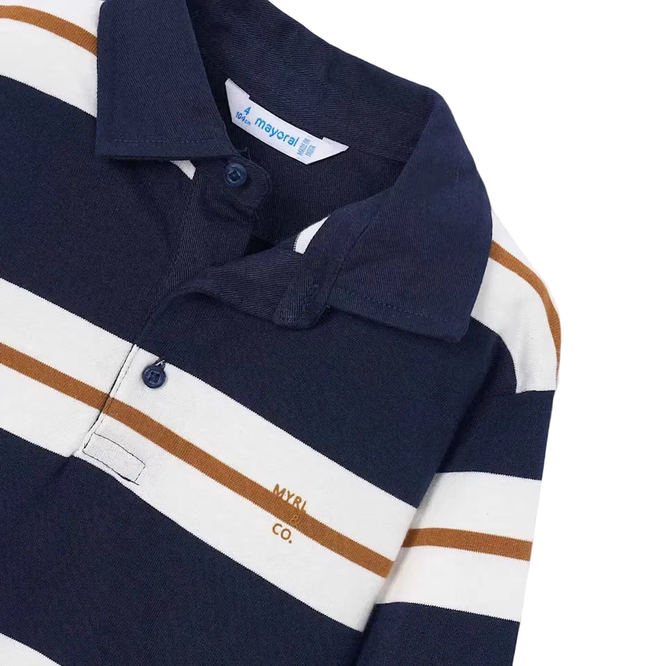 Mayoral Polo Shirt Mayoral Navy Striped Polo Shirt