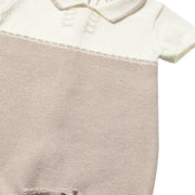 Mayoral Romper Mayoral Beige and White Knit Romper