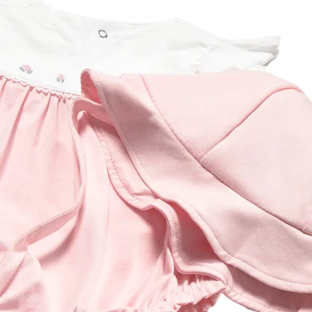 Mayoral Romper Mayoral Pink & Rose Bud Romper with Hat