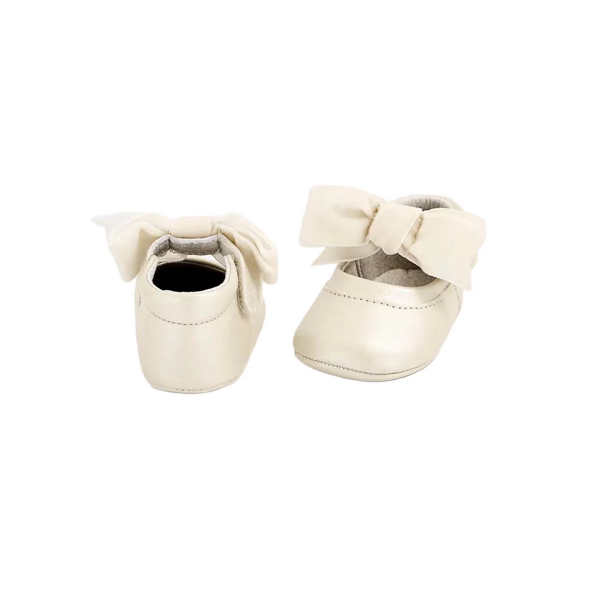 Mayoral Shoes Mayoral Cream Satin Bow Tie Shoes
