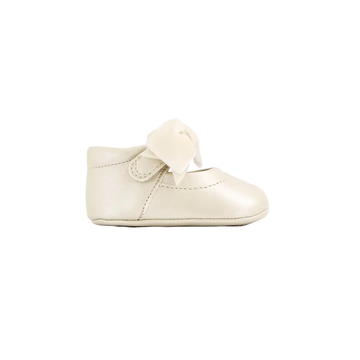 Mayoral Shoes Mayoral Cream Satin Bow Tie Shoes