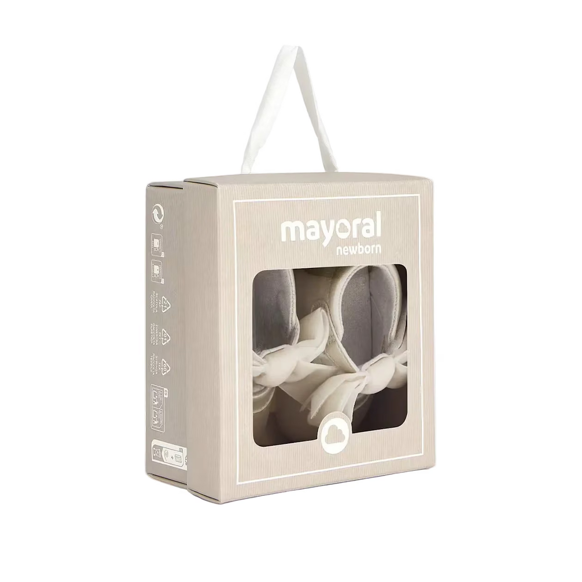 Mayoral Shoes Mayoral Cream Satin Bow Tie Shoes