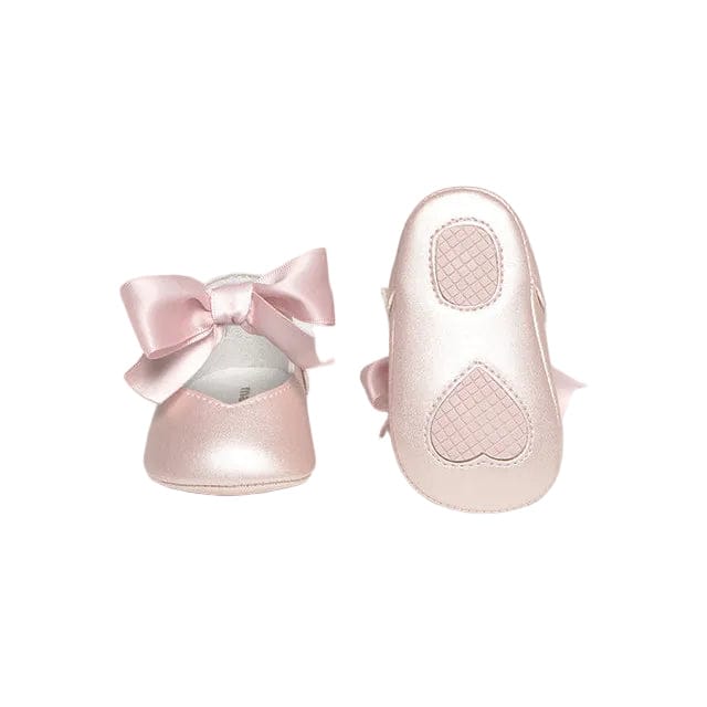 Mayoral Shoes Mayoral Pearlised Pink Bow Pre Walkers