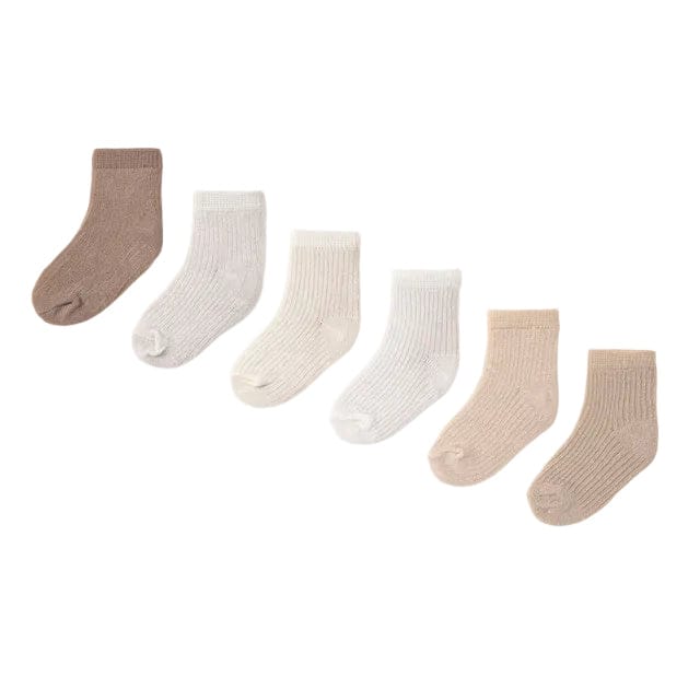 Mayoral Socks Mayoral 6 Pack of Socks Cream/ Brown selection
