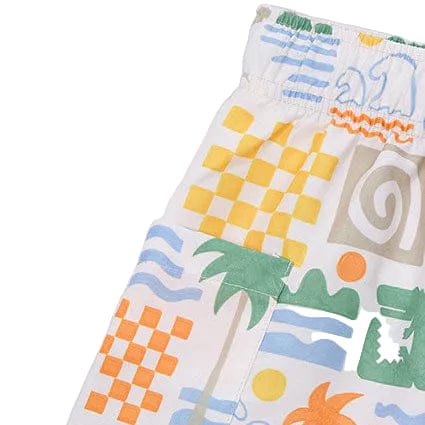 Mayoral Swim Trunks Mayoral 'Paradise' Cream Swim Shorts