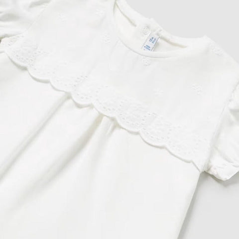 Mayoral T Shirt Mayoral White Broderie Anglaise TShirt