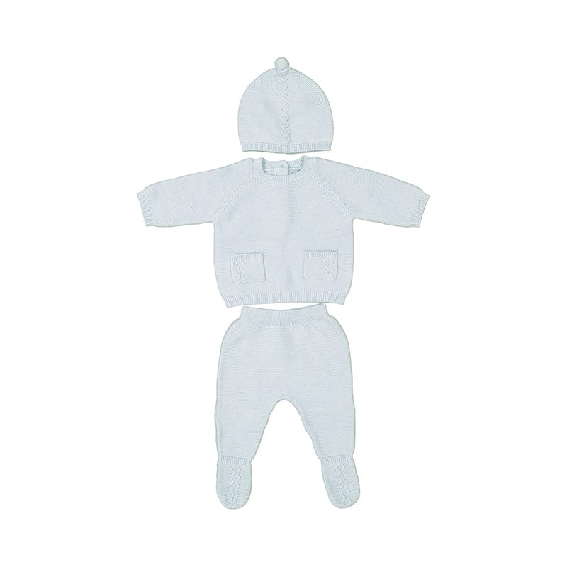 Mayoral Three Piece Set Mayoral Blue Knit Three Piece Set - CHECK PRICE