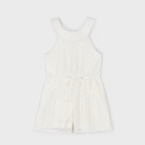 Mayoral Top Mayoral Cream Guipure Lace Playsuit