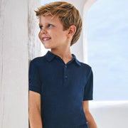 Mayoral Top Mayoral Navy Fine Knit Short Sleeved Shirt