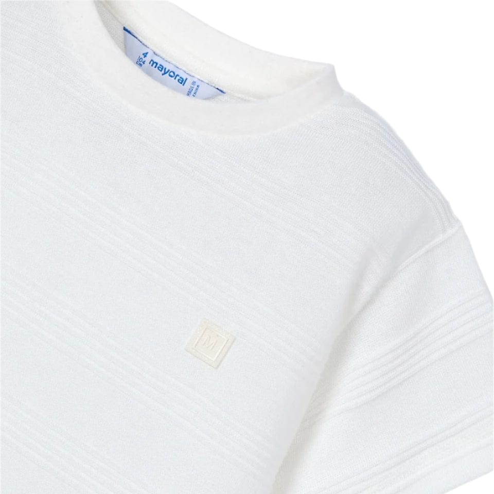 Mayoral Top Mayoral White Textured T-Shirt