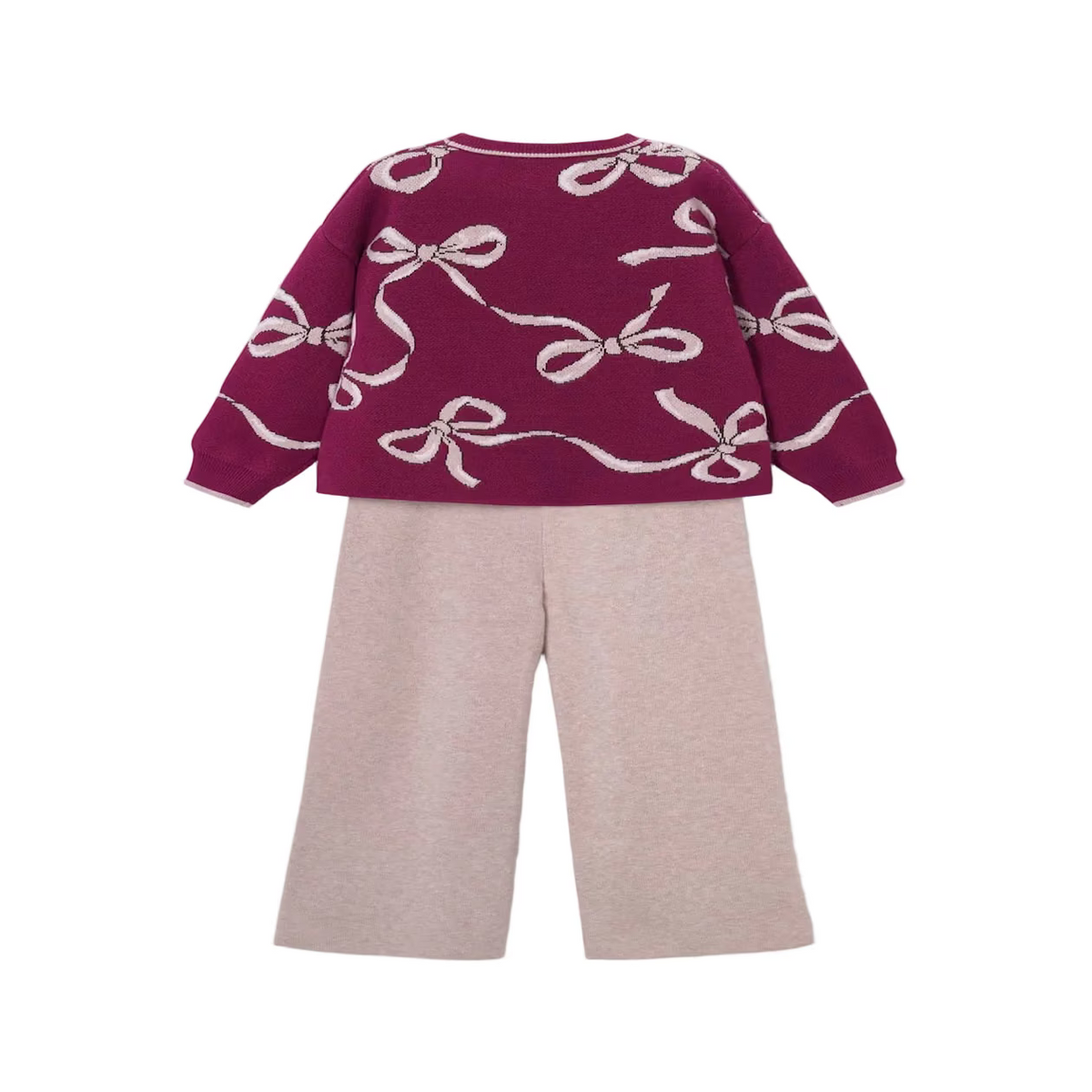 Mayoral Tracksuit Mayoral Girls Knitted Burgundy Bow Set