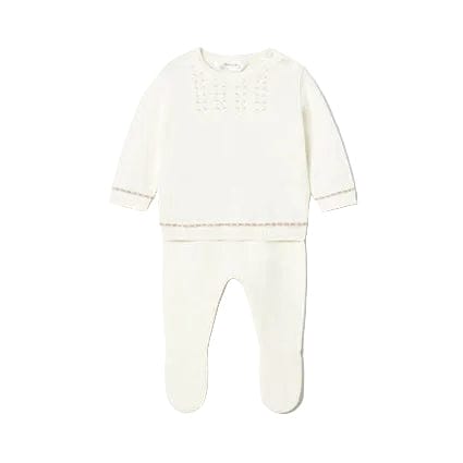 Mayoral Two Piece Set Mayoral Cream and Beige Fine Knit Jumper and Leggings Set