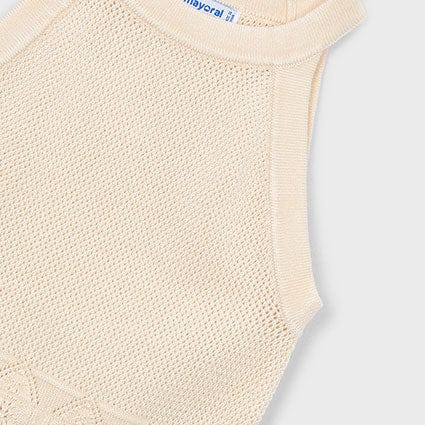 Mayoral Two Piece Set Mayoral Cream Crochet Two Piece
