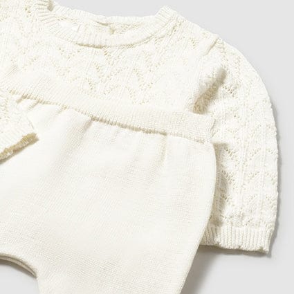 Mayoral Two Piece Set Mayoral Ivory Fine Knit Jumper and Leggings Set