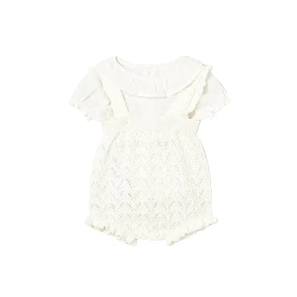 Mayoral Two Piece Set Mayoral Ivory Knit and Linen Two Piece Set