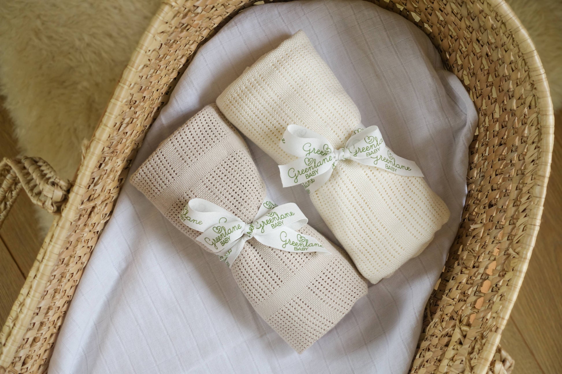 Muslinz - MerryGoRoundUK Ltd Muslin Cloth Greenlane Baby Bamboo Cotton Cellular Blanket: Beige