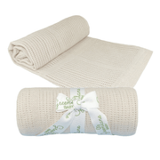 Muslinz - MerryGoRoundUK Ltd Muslin Cloth Greenlane Baby Bamboo Cotton Cellular Blanket: Beige