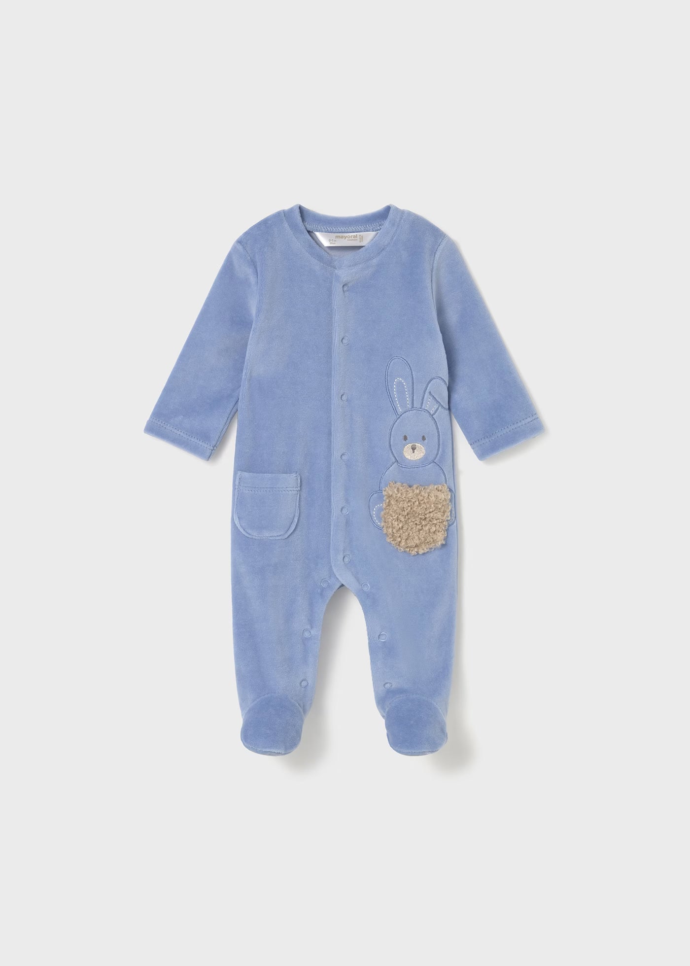 Mayoral Boys Velour Bunny Babygrow