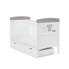 Obaby Cot & Cot Bed Cot Bed & Under Drawer OBABY Grace Inspire Cot Bed - Hello World Koala - Grey