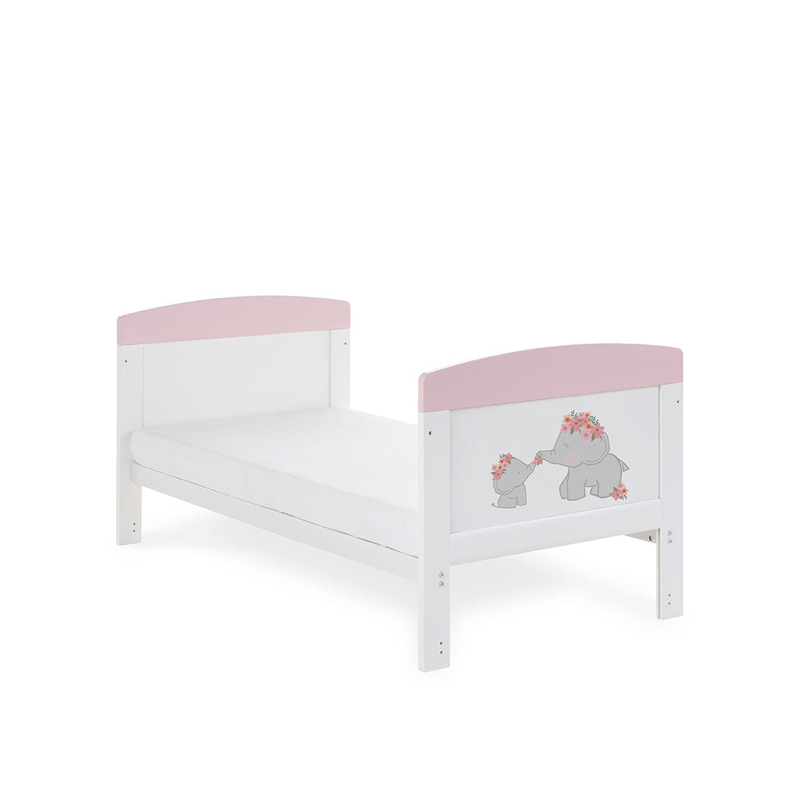 Obaby Cot & Cot Bed OBABY Grace Inspire Cot Bed - Me & Mini Me Elephants - Pink