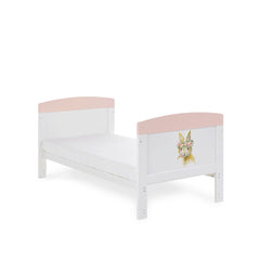 Obaby Cot & Cot Bed OBABY Grace Inspire Cot Bed - Water Colour Rabbit - Pink