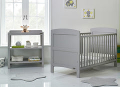 Obaby Cot & Cot Bed Warm Grey OBABY Grace 2 Piece Room Set - Direct Delivery