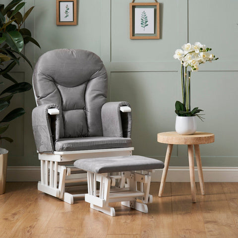 Obaby Nursery Furniture Grey Obaby Reclining Glider Chair & Stool - Direct Delivery