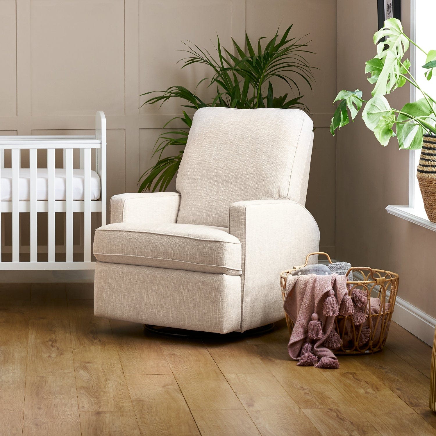 Obaby Nursery Furniture Oatmeal - Pre Order Obaby - Madison Swivel Glider Recliner Chair - Direct Delivery