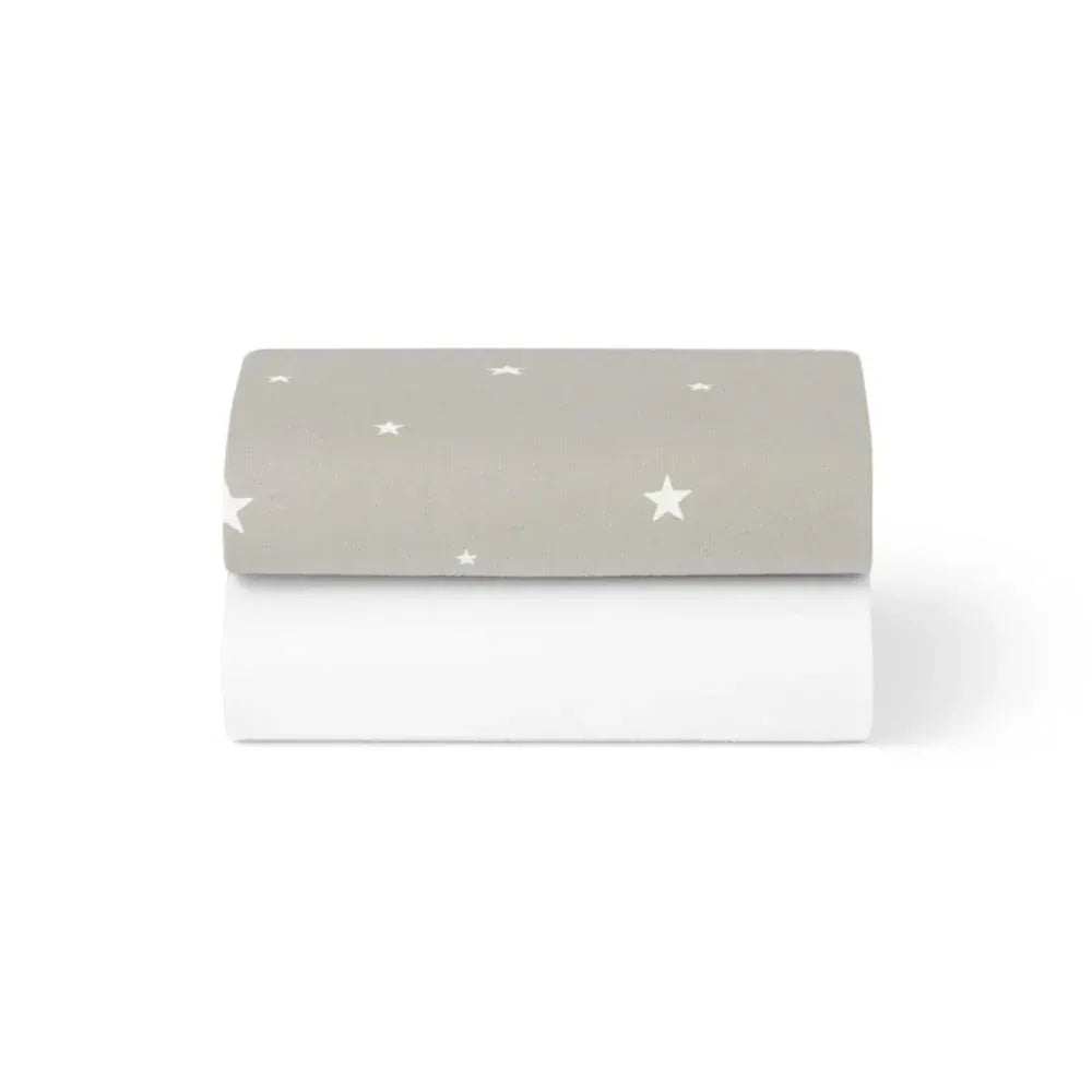 Snuz Bedding Snuz Twin Pack Crib Sheets - Grey Star