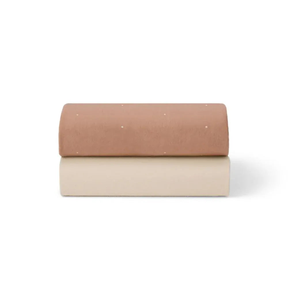 Snuz Bedding Snuz Twin Pack Moses Sheets - Blush dot