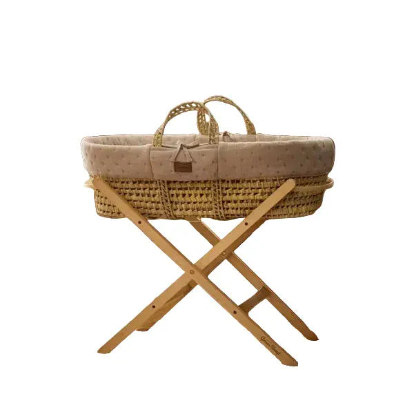 The Little Green Sheep Moses Baskets & Cribs The Little Green Sheep Dimple Moses Basket Bundle - Truffle/Natural