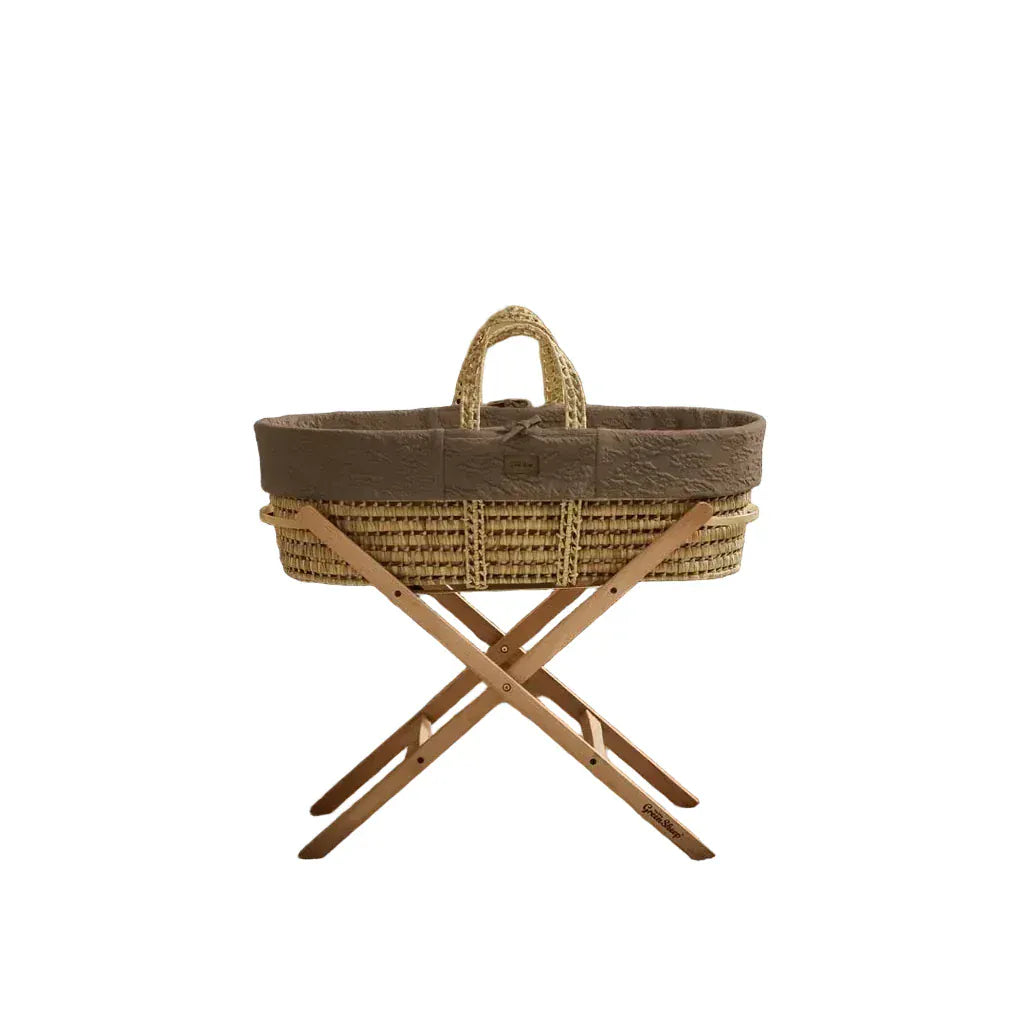 The Little Green Sheep Moses Baskets & Cribs The Little Green Sheep Furrow Moses Basket Bundle - Coca/Natural