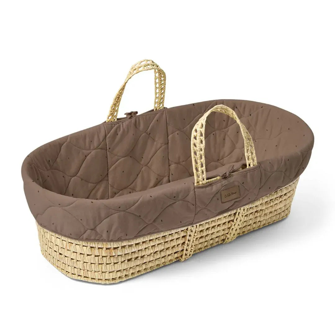 The Little Green Sheep Moses Baskets & Cribs The Little Green Sheep Quilted Moses Basket Bundle - Coca Rice Print/Natural