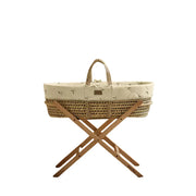 The Little Green Sheep Moses Baskets & Cribs The Little Green Sheep Quilted Moses Basket Bundle - Leaves Print/Natural
