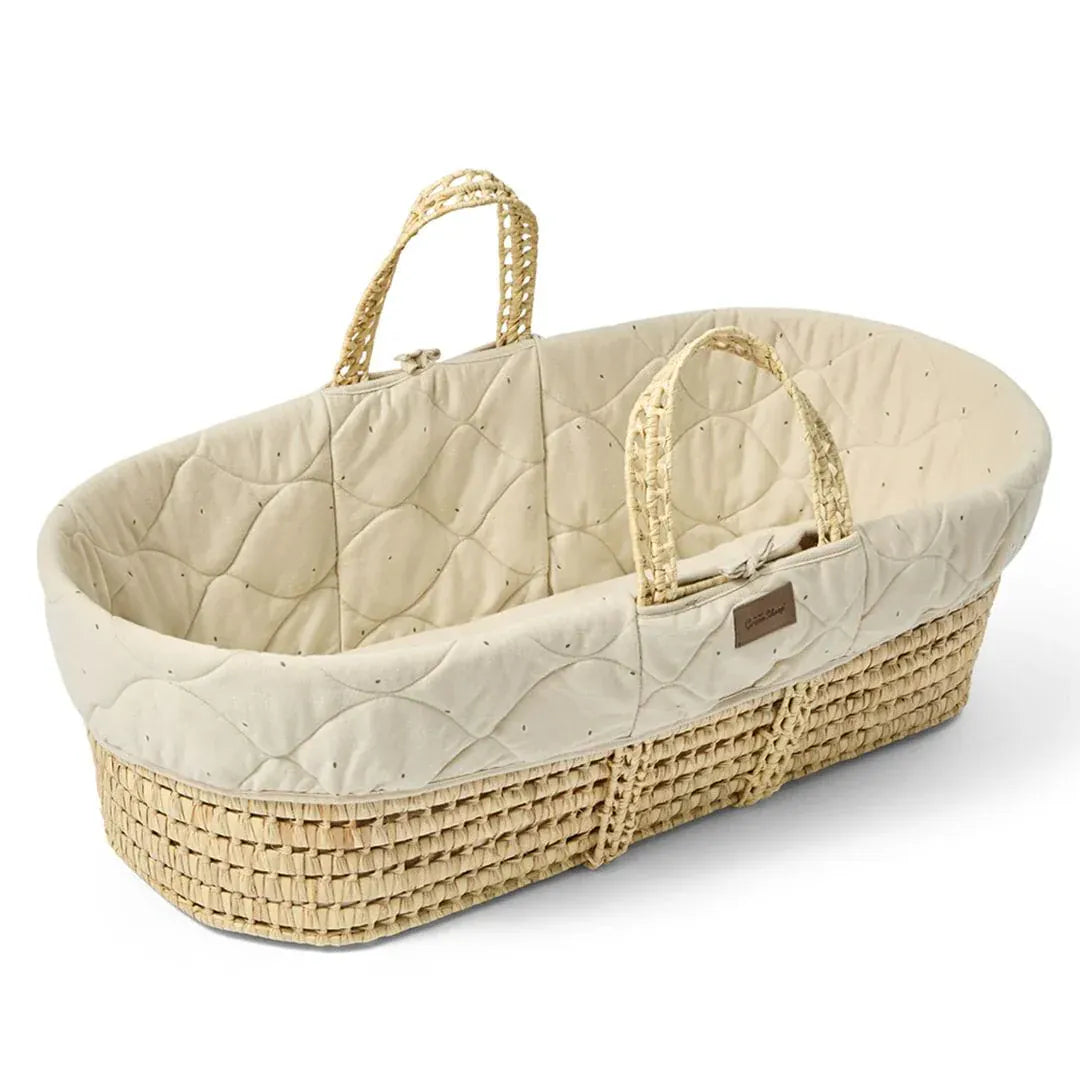 The Little Green Sheep Moses Baskets & Cribs The Little Green Sheep Quilted Moses Basket - Cocoa Rice Print