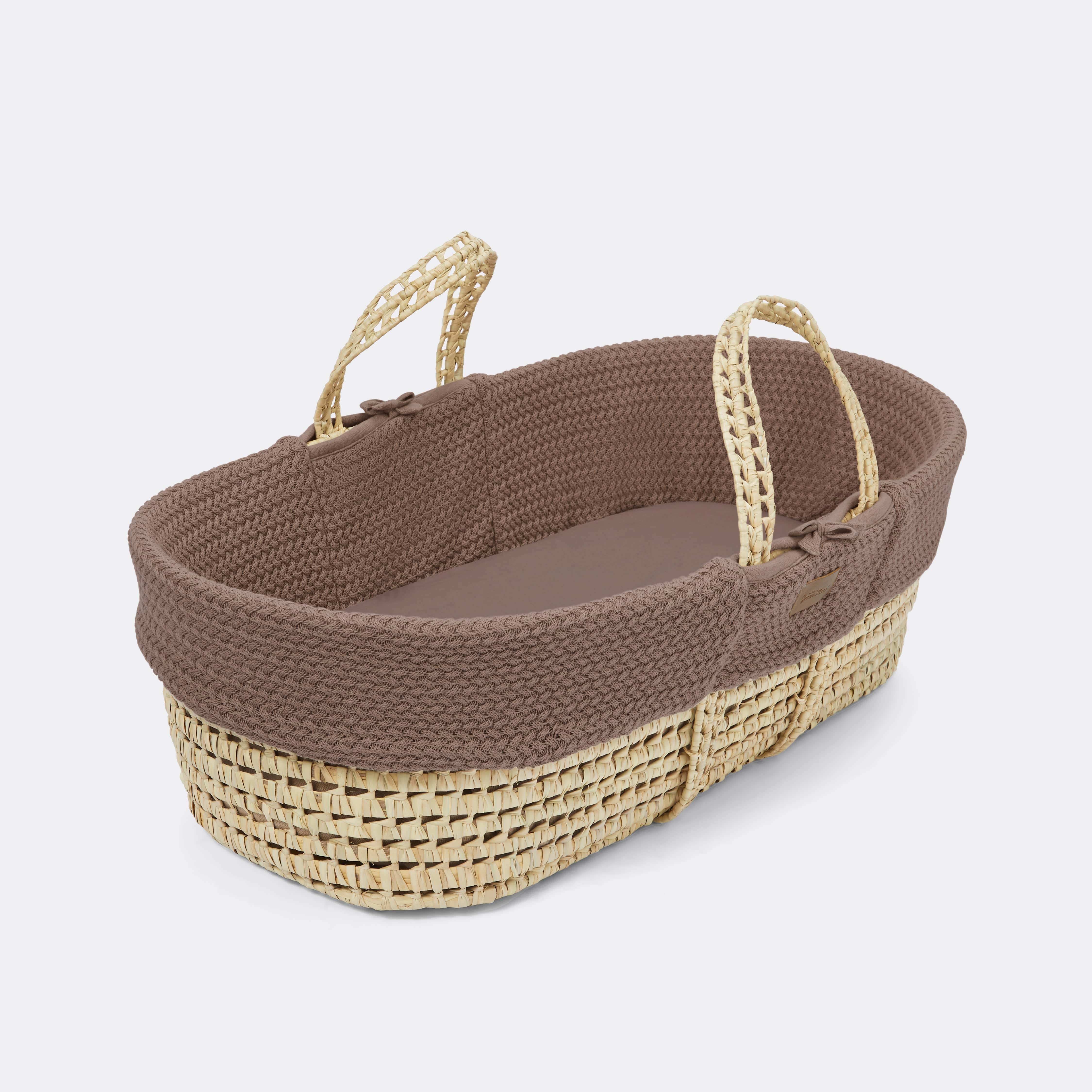 The Little Green Sheep Moses Baskets & Cribs The Little Green Sheep Wheat Knit Moses Basket Bundle - Coca/Natural