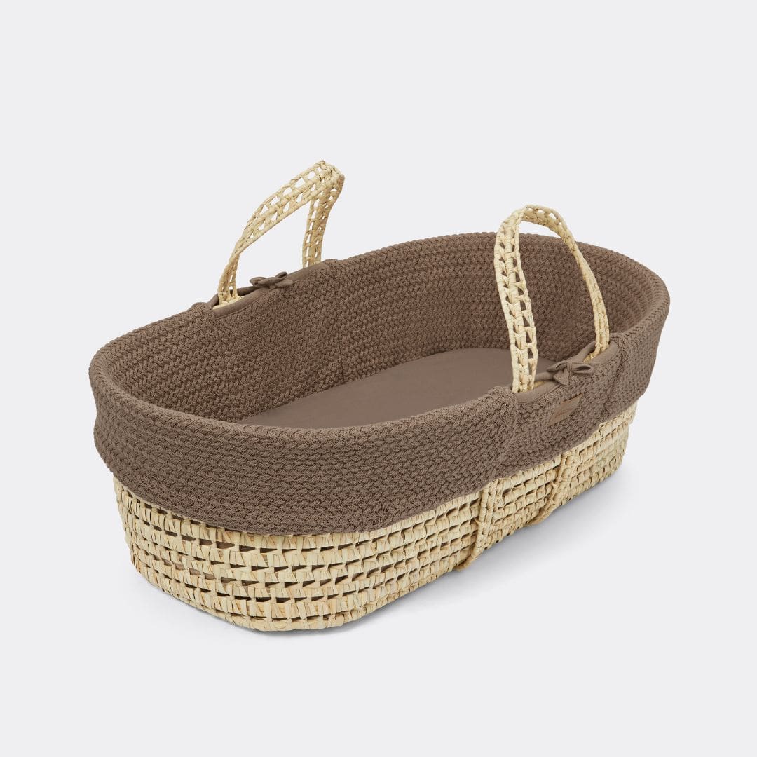The Little Green Sheep Moses Baskets & Cribs The Little Green Sheep Wheat Knit Moses Basket - Cocoa