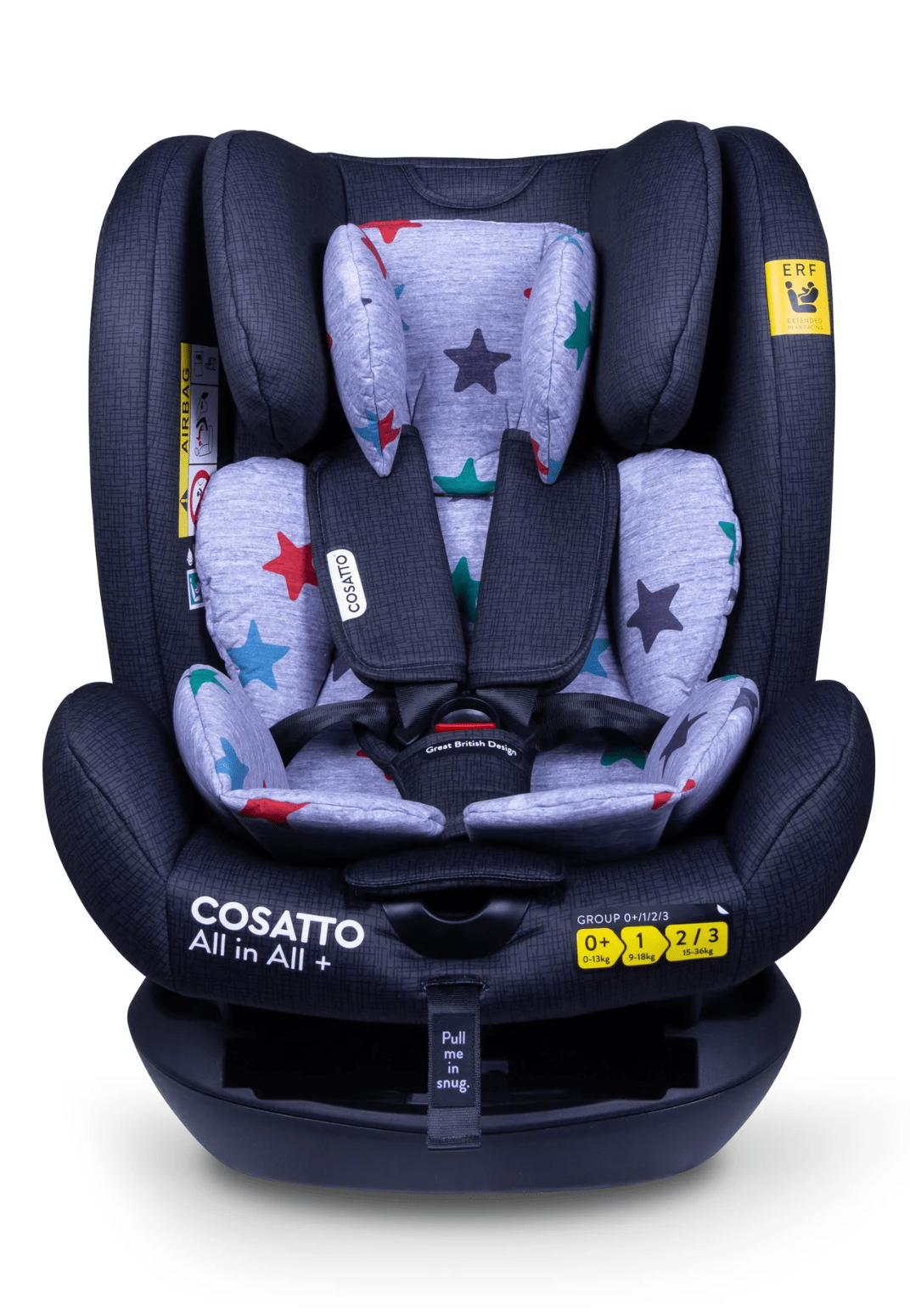 Cosatto Car Seats & Bases Grey Mega Stars Cosatto All In All + Group 0+123 Car Seat - Direct Delivery