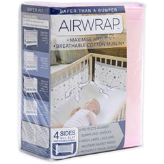 Airwrap Breathable Cot Bumper - 4 Sided / Pink - Bedding