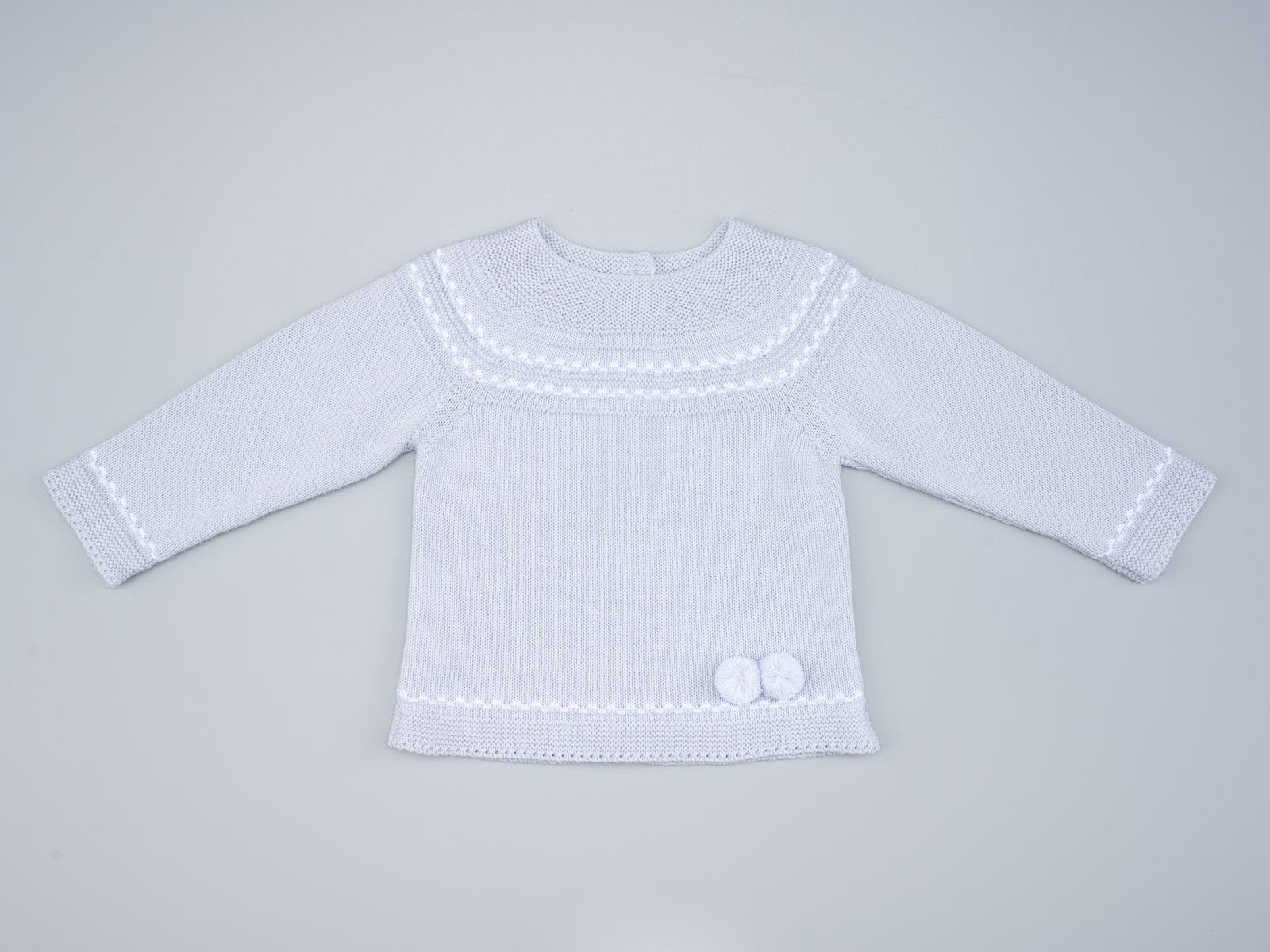 Artesania Granlei Two piece set Artesania Granlei Grey PomPom Knitted Two Piece Set