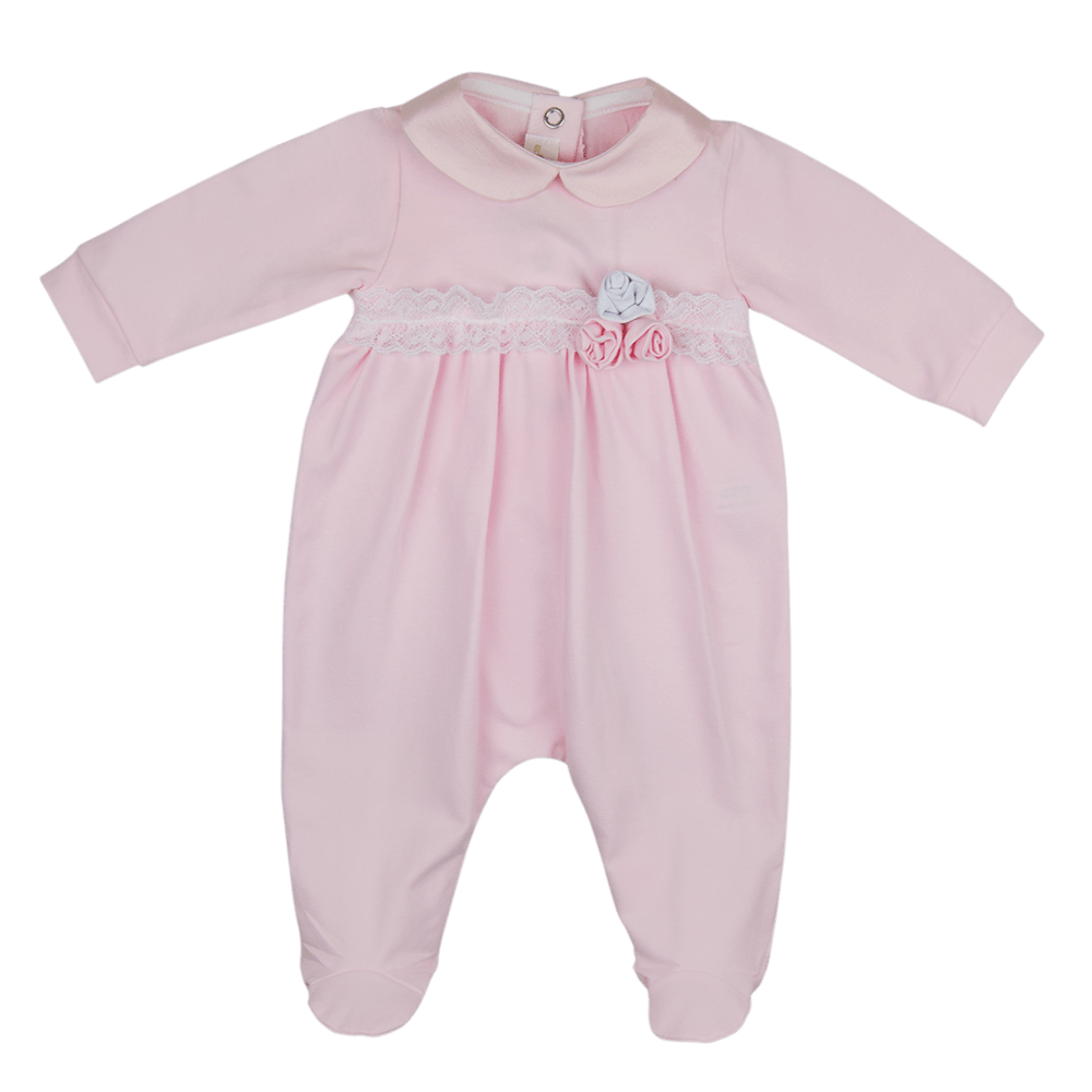 Bimbalo Babygrow Bimbalo Appliqué Flowers Pink Babygrow