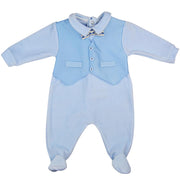 Bimbalo Blue Velour Babygrow - Babygrow